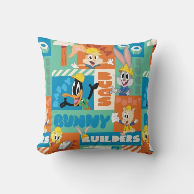 BUGS BUNNY BUILDERS™| Karaktärs rutnät mönster Kudde (Framsida)