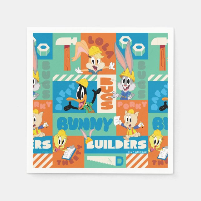 BUGS BUNNY BUILDERS™| Karaktärsgridmönster Pappersservett (Framsidan)