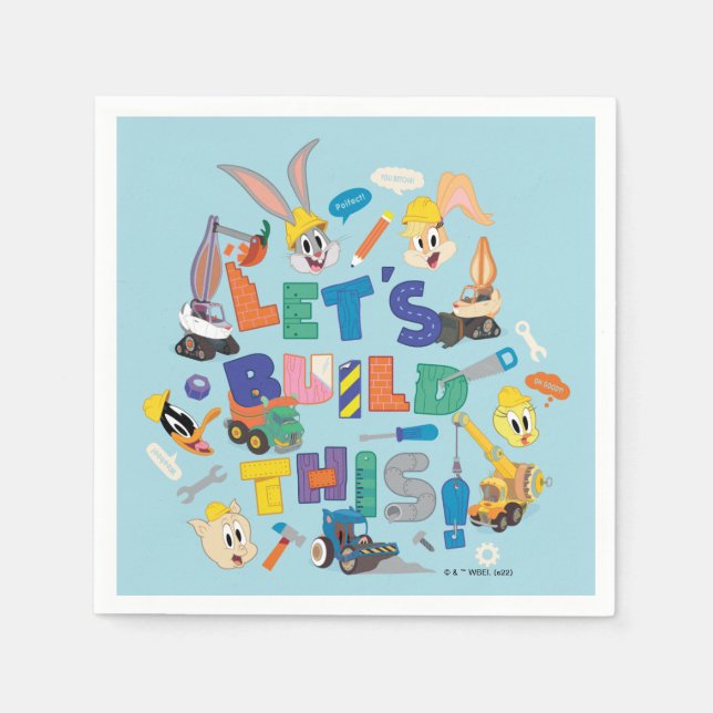 BUGS BUNNY BUILDERS™| "Låt oss bygga detta" Collag Pappersservett (Framsidan)