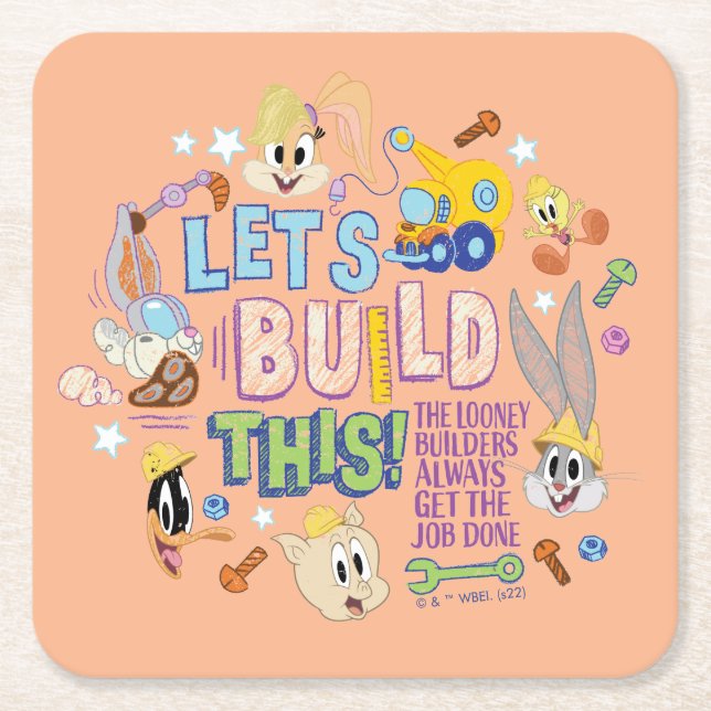 BUGS BUNNY BUILDERS™| "Let's Build This" Sketch Underlägg Papper Kvadrat (Framsidan)