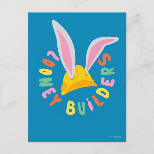 BUGS BUNNY BUILDERS™| Logotyp för hård hatt cirkel Vykort (Framsida)