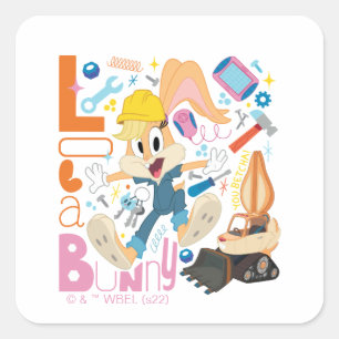 BUGS BUNNY BUILDERS™ Lola Bunny Arbetsredskap Fyrkantigt Klistermärke