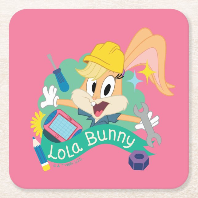 BUGS BUNNY BUILDERS™| Lola Bunny Character Graphic Underlägg Papper Kvadrat (Framsidan)