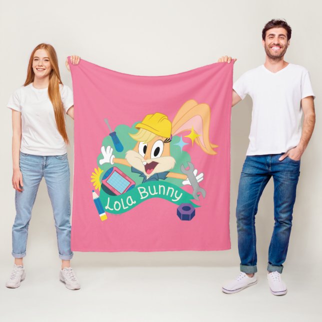 BUGS BUNNY BUILDERS™| Lola Bunny Karaktärs grafik Fleecefilt (På plats)