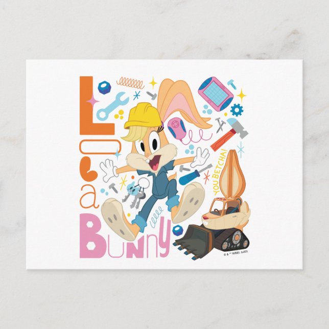 BUGS BUNNY BUILDERS™| Lola Bunny Work Tools Vykort (Framsida)