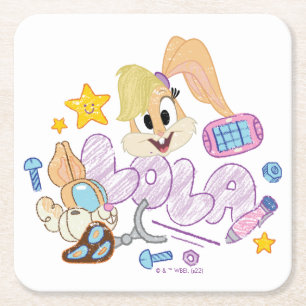 BUGS BUNNY BUILDERS™ Lola Sketch Art Underlägg Papper Kvadrat