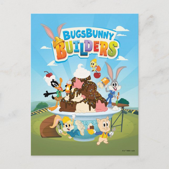 BUGS BUNNY BUILDERS™| Looney Builders Glassis Vykort (Framsida)