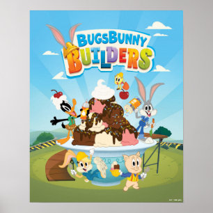 BUGS BUNNY BUILDERS™  Looney Builders Glassstårta Poster