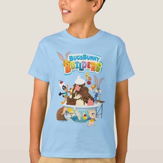 BUGS BUNNY BUILDERS™| Looney Builders Glassstårta T Shirt (Framsida)