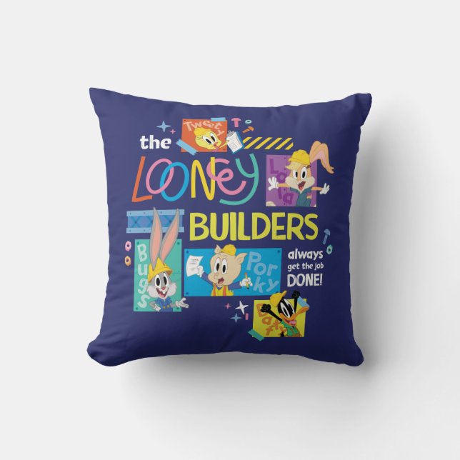 BUGS BUNNY BUILDERS™| Looney Builders-kollage Kudde (Framsida)