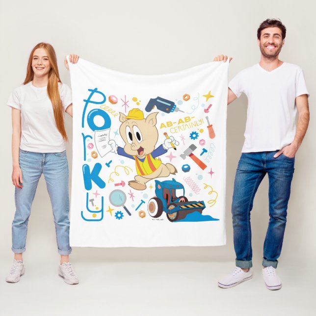 BUGS BUNNY BUILDERS™| Porky Pig Work Tools Fleecefilt (På plats)