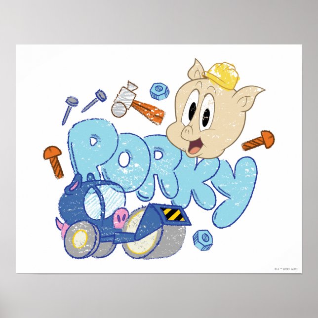 BUGS BUNNY BUILDERS™| Porky Sketch Art Poster (Framsidan)