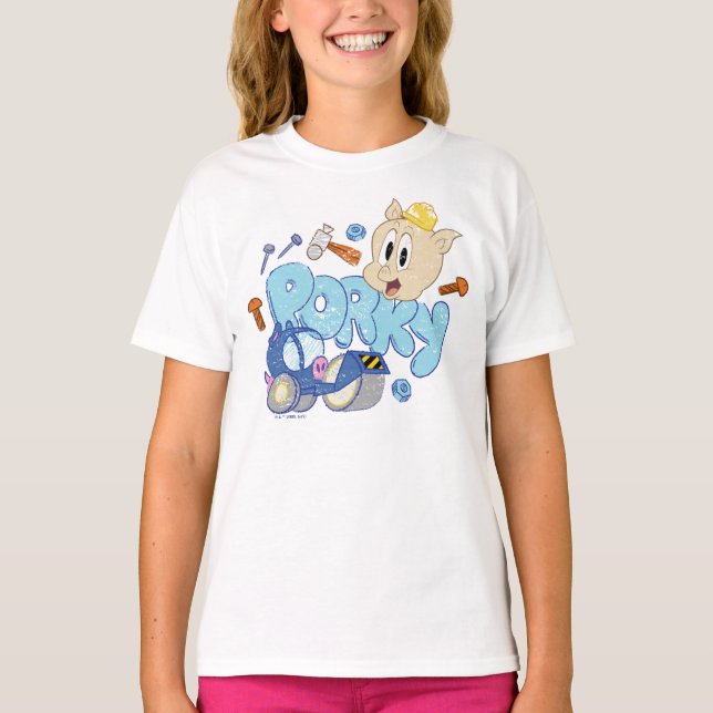 BUGS BUNNY BUILDERS™| Porky Sketch Art T Shirt (Framsida)