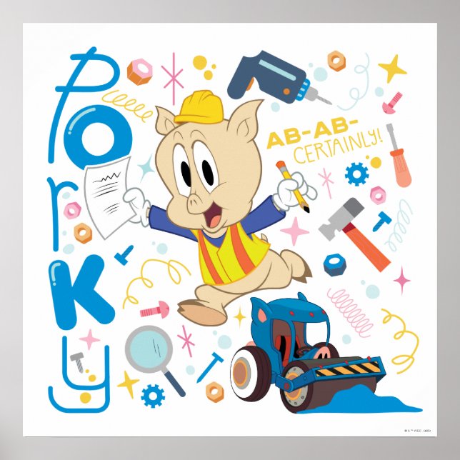 BUGS BUNNY BUILDERS™| Pucky Piggs arbetsverktyg Poster (Framsidan)