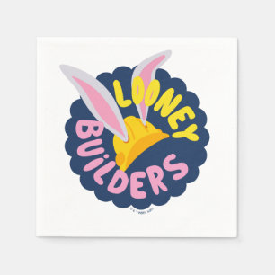 BUGS BUNNY BUILDERS™ Räfflad logotyp med hjälm Pappersservett