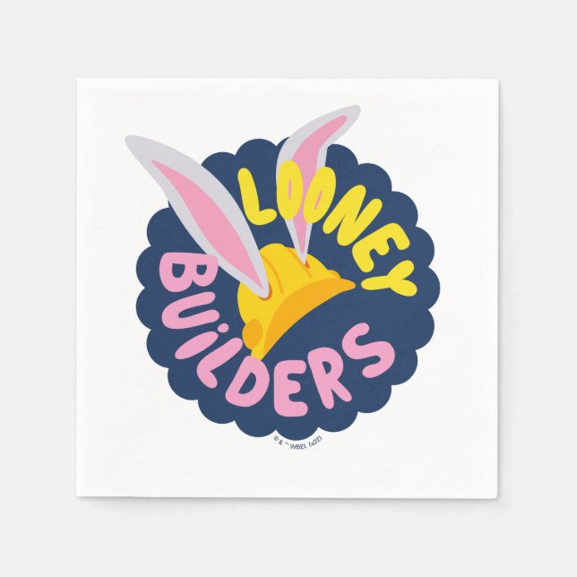 BUGS BUNNY BUILDERS™| Räfflad logotyp med hjälm Pappersservett (Framsidan)