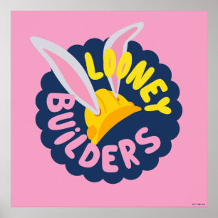 BUGS BUNNY BUILDERS™ Räfflad logotyp med hjälm Poster
