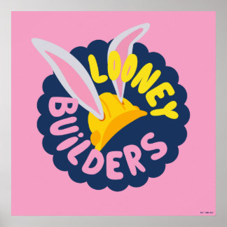 BUGS BUNNY BUILDERS™| Räfflad logotyp med hjälm Poster