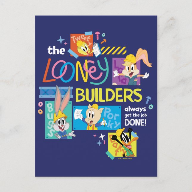 BUGS BUNNY BUILDERS™| The Looney Builders Collage Vykort (Framsida)