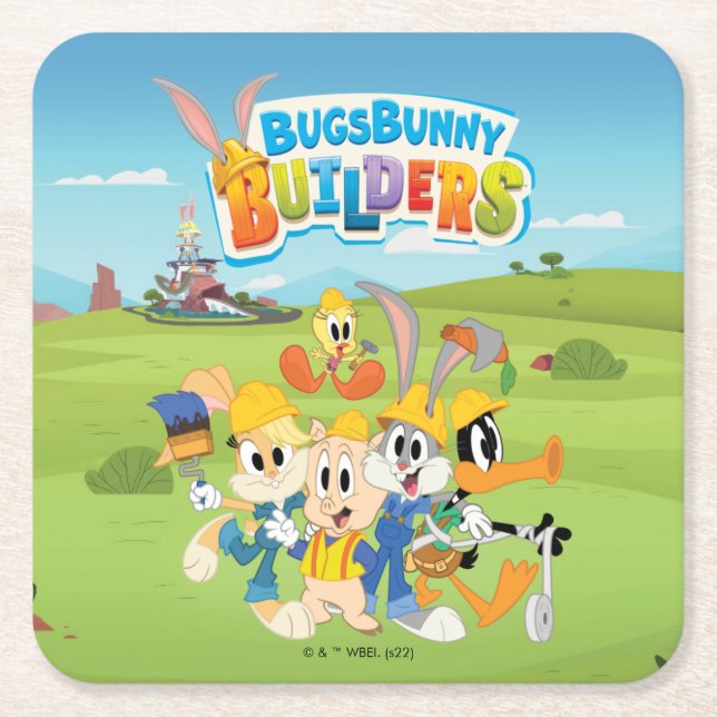 BUGS BUNNY BUILDERS™| The Looney Builders Group Underlägg Papper Kvadrat (Framsidan)