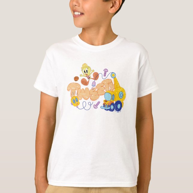 BUGS BUNNY BUILDERS™| TWEETY™ Sketch Art T Shirt (Framsida)