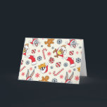 BUGS BUNNY™, DAFFY DUCK™ & Lola Christmas Pattern Kort<br><div class="desc">Celebrate the season with a little Looney Tunes mischief! This festive all-over print features beloved characters like Bugs Bunny, Daffy Duck, and Lola dressed in cheerful Santa hats and surrounded by classic holiday icons including candy canes, gingerbread cookies, ornaments, and snowflakes. The playful tossed pattern pops against a light background,...</div>