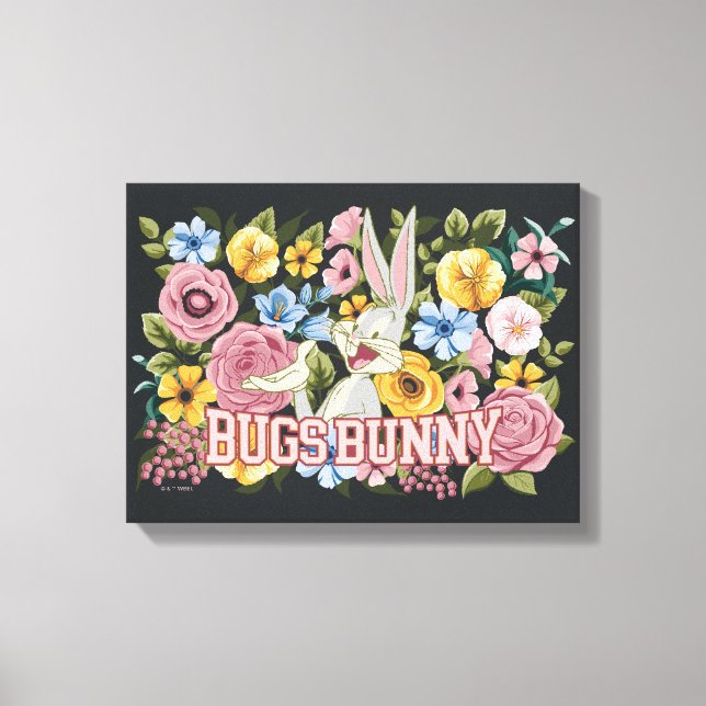 BUGS BUNNY™ Floral Embroidery Graphic Canvastryck (Framsida)
