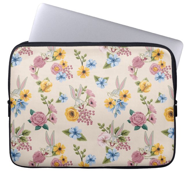 BUGS BUNNY™ Floral Embroidery Pattern Laptop Fodral (Framsidan)
