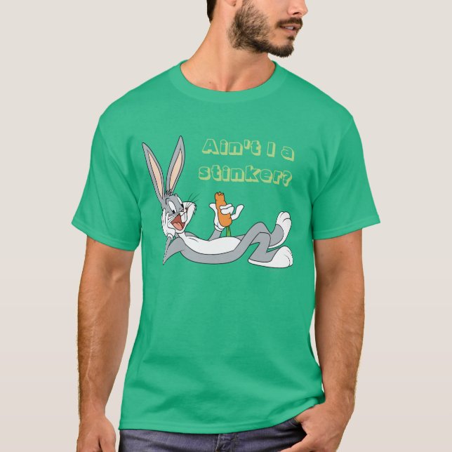 BUGS BUNNY™ Liggande och äter morot Tee Shirt (Framsida)