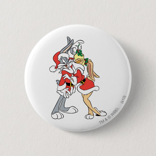 BUGS BUNNY™ och Lola Misteltoe Kyss Knapp (Framsida)