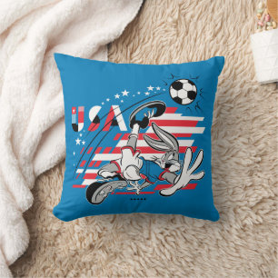 BUGS BUNNY™ Team USA-fotbollsgrafik Kudde