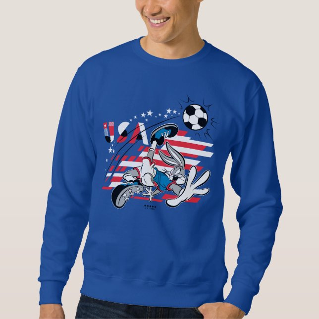 BUGS BUNNY™ Team USA-fotbollsgrafik Lång Ärmad Tröja (Framsida)