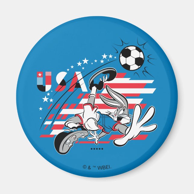 BUGS BUNNY™ Team USA-fotbollsgrafik Magnet (Framsidan)