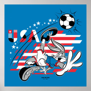 BUGS BUNNY™ Team USA-fotbollsgrafik Poster