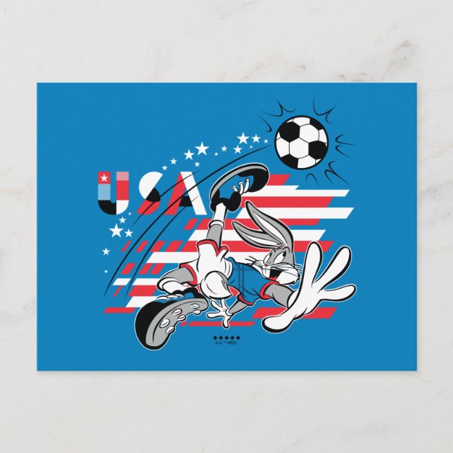 BUGS BUNNY™ Team USA-fotbollsgrafik Vykort (Framsida)