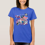 BUGS BUNNY™ Team USA Soccer Graphic T Shirt<br><div class="desc">Check out BUGS BUNNY™ perform a bicycle kick for Team USA! Wear this on a graphic tee,  tote bag,  or pillow! Shop this design on even more custom Zazzle gifts!</div>