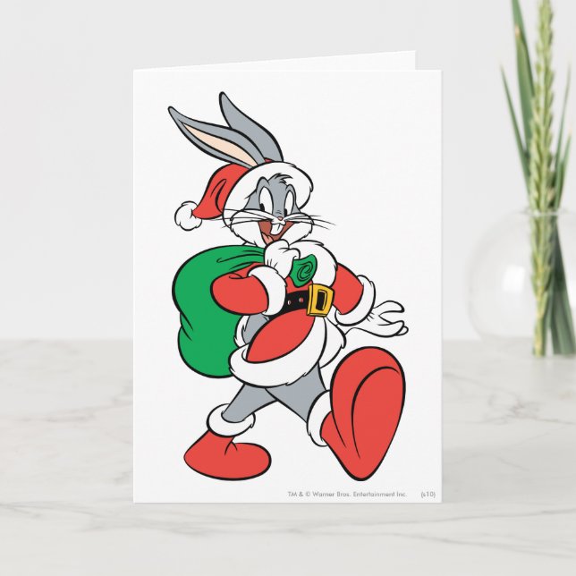 BUGS BUNNY™ Tomte Helgkort (Framsida)
