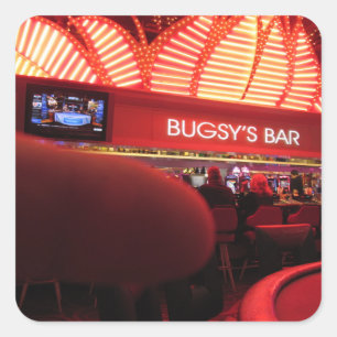 Bugsys Pub vid Flamingo Las Vegas Fyrkantigt Klistermärke