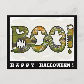 BUhappy halloweensvart - vykort eller inbjudan