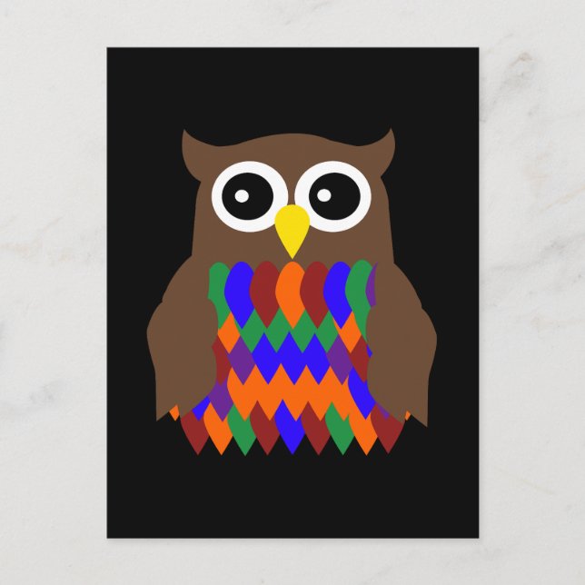 Búho de colores vykort (Framsida)