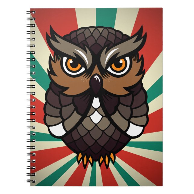 Búho De La Suerte Anteckningsbok (Framsidan)