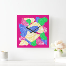 BUHO HELADO-väggklocka Fyrkantig Klocka