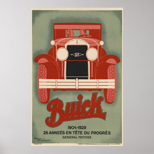 Buick Auto Affisch - Vintage Affischtryck (Framsidan)