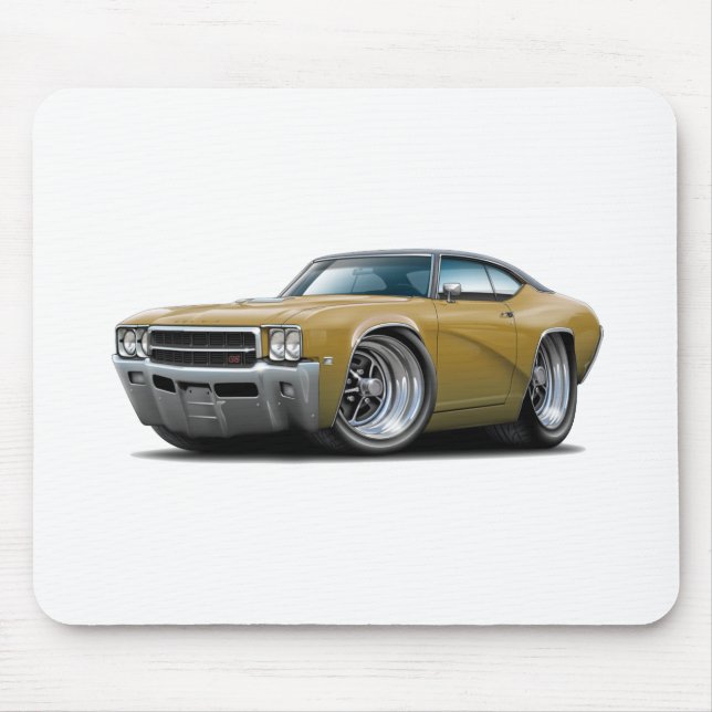 Buick GS Guld-Svart bästa bil 1969 Musmatta (Framsidan)