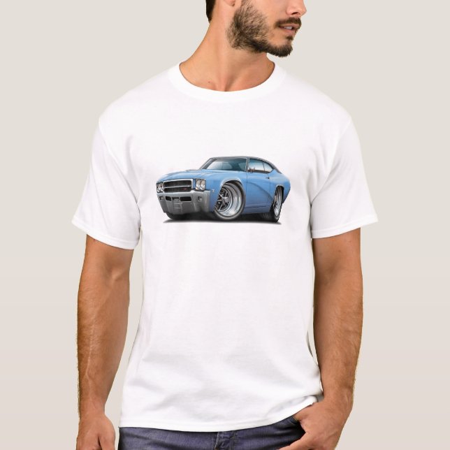 Buick GS Lt 1969 Blåsvart Överträffa Bil T-shirt (Framsida)