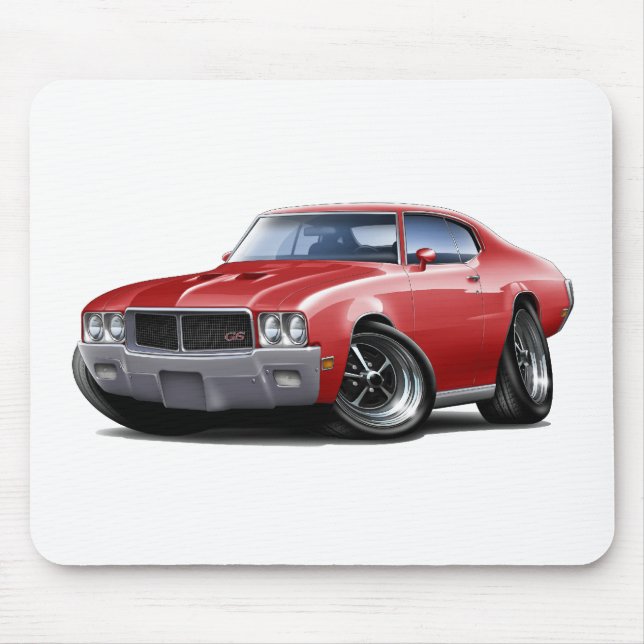 Buick GS röd bil 1970-72 Musmatta (Framsidan)