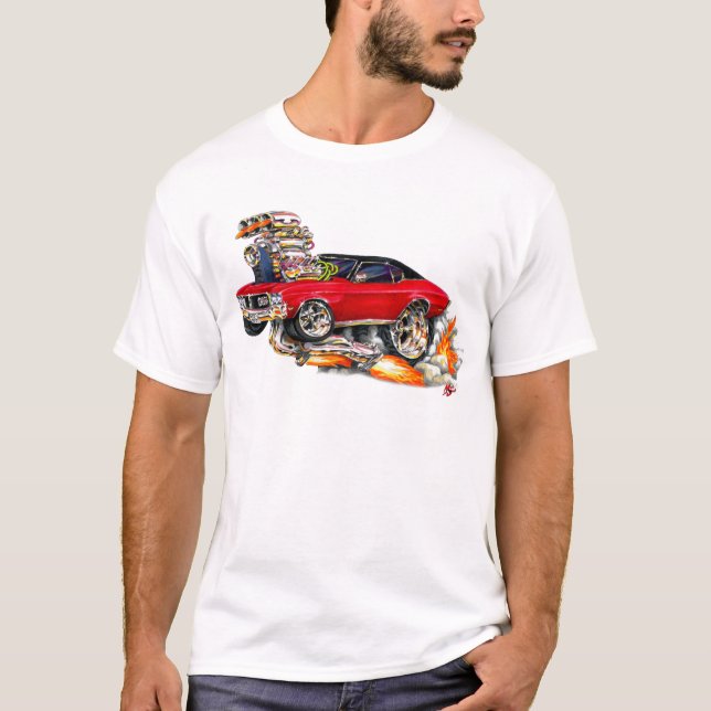 Buick GS röd bil 1970-72 Tee (Framsida)