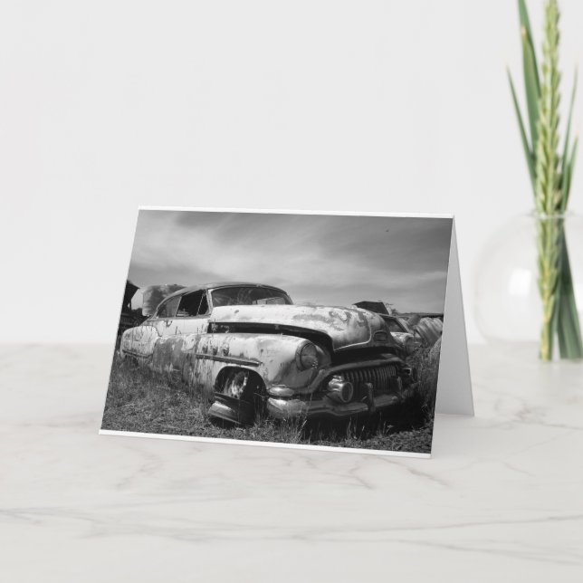 Buick i ett skrothälsningkort kort (Framsida)