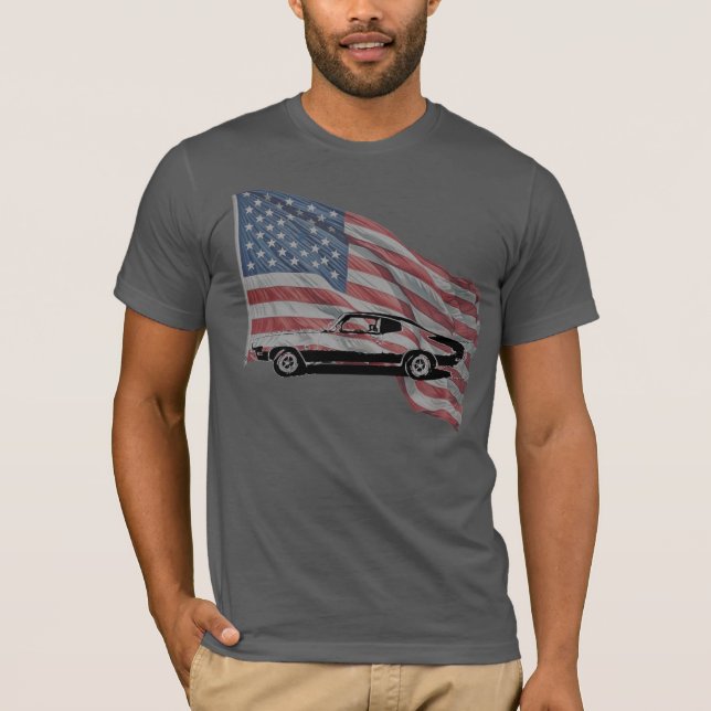 Buick Skylark med amerikansk flagg T-shirt (Framsida)