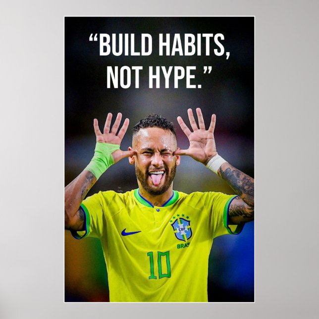 Build Habits Not Hype Motivation Poster (Framsidan)